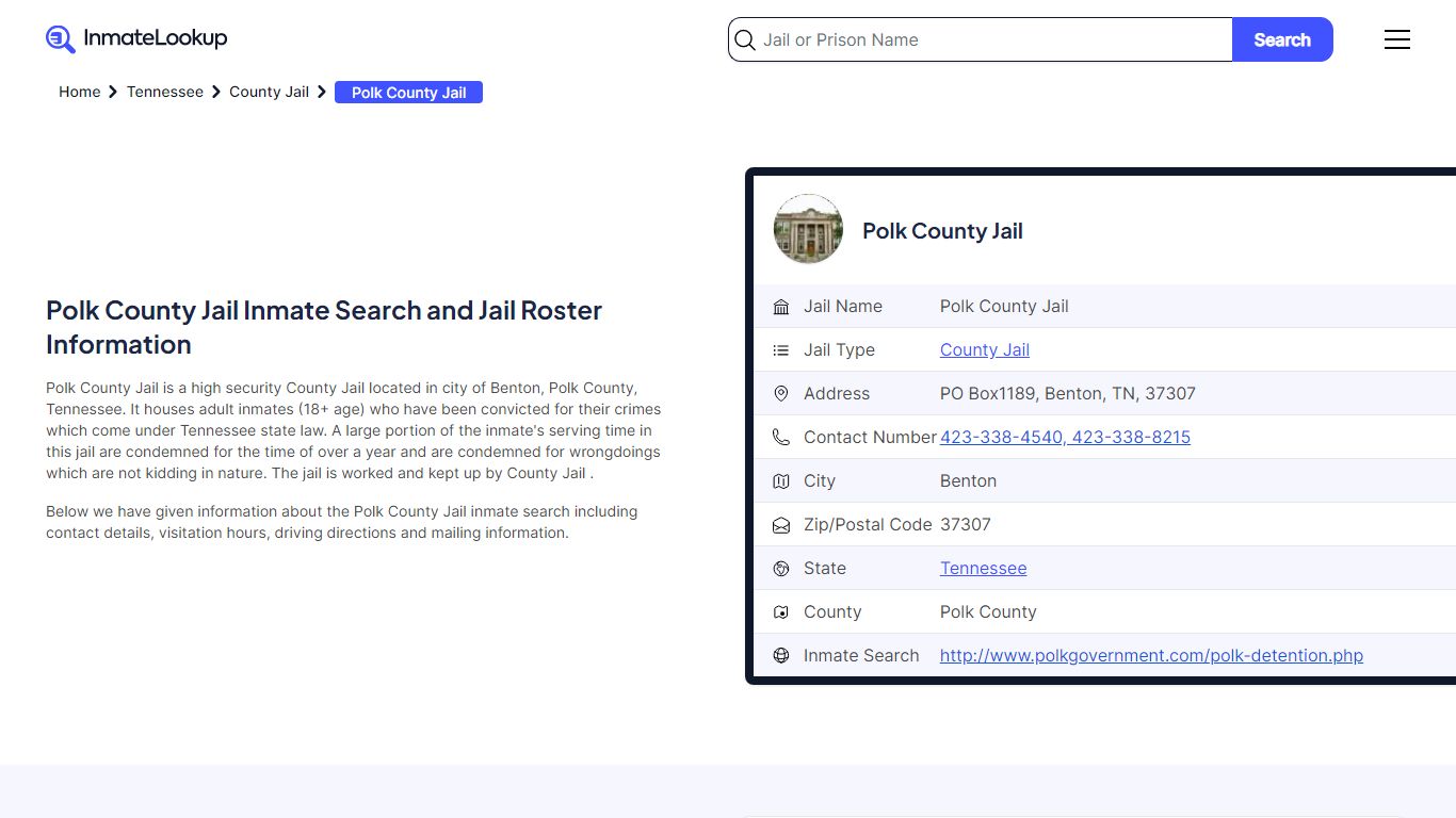 Polk County Jail Inmate Search and Jail Roster Information - Inmate Lookup